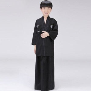 Yukata Japonais Enfant Samouraï Kimono Homme Kimono Japonais Noir 9-10 ans 