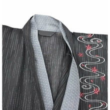 Charger l'image dans la galerie, Yukata Japonais Homme Chiaki, kimono bleu traditionnel avec motifs ondulations, confort optimal en coupe T.