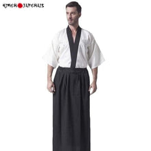 Charger l'image dans la galerie, Yukata Japonais Homme White Samurai Kimono Homme Kimono Japonais