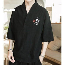 Charger l'image dans la galerie, Chemise Homme Nokori en lin coton, style kimono, classique de la mode japonaise, pour un look original et confortable.