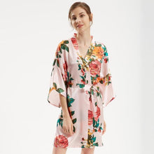 Charger l'image dans la galerie, Kimono Femme Satin Rose Printemps Yukata