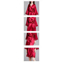 Charger l'image dans la galerie, Kimono Femme Satin Rouge Fatal Yukata