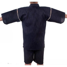 Charger l'image dans la galerie, Pyjama Mokuso en coton, élégant jinbei traditionnel japonais avec veste et pantalon court pour un confort optimal.