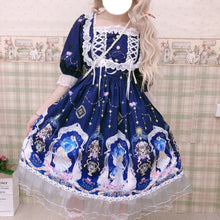 Charger l'image dans la galerie, Kawaii Lolita Soft Sister Sweet Cute Angel Girl Lolita Puff Sleeve Short Dress Everyday Summer