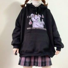 Charger l'image dans la galerie, Hoodies Women Hooded Plus Velvet Thicker Chic Loose Oversize Streetwear Trendy Leisure Korean Style