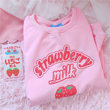 Charger l'image dans la galerie, Sweat Kawaii Japonais Lait Et Fraises Pull Hoodies Mangas