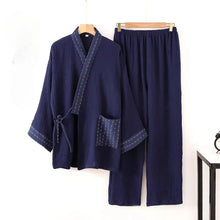 Charger l'image dans la galerie, Pyjama Kimono Japonais Couple – Ensemble 2 Pièces Coton Yukata | Homme &amp; Femme
