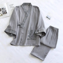 Charger l'image dans la galerie, Pyjama Kimono Japonais Couple – Ensemble 2 Pièces Coton Yukata | Homme &amp; Femme
