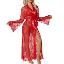 Charger l'image dans la galerie, Kimono Sexy Transparent Long – Robe Lingerie Dentelle See-Through | Déshabillé
