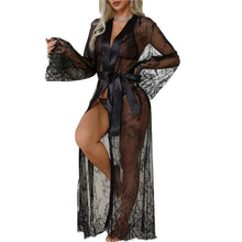 Charger l'image dans la galerie, Kimono Sexy Transparent Long – Robe Lingerie Dentelle See-Through | Déshabillé
