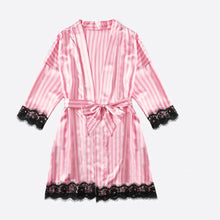 Charger l'image dans la galerie, Kimono Sexy Femme – Déshabillé Satin &amp; Dentelle | Robe de Nuit Lingerie
