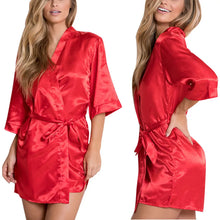 Charger l'image dans la galerie, Kimono Satin Sexy Femme – Déshabillé Lingerie Nuit | Robe de Chambre Élégante
