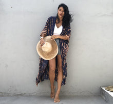 Charger l'image dans la galerie, Beach Cover Ups for Swimwear Women Black Tie Dye Kimono Swimwear Cape Summer Dress 
