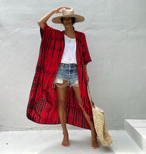 Charger l'image dans la galerie, Beach Cover Ups For Swimwear Women Black Tie Dye Kimono Swimsuit Cape Summer Dress 2022 Beachwear

