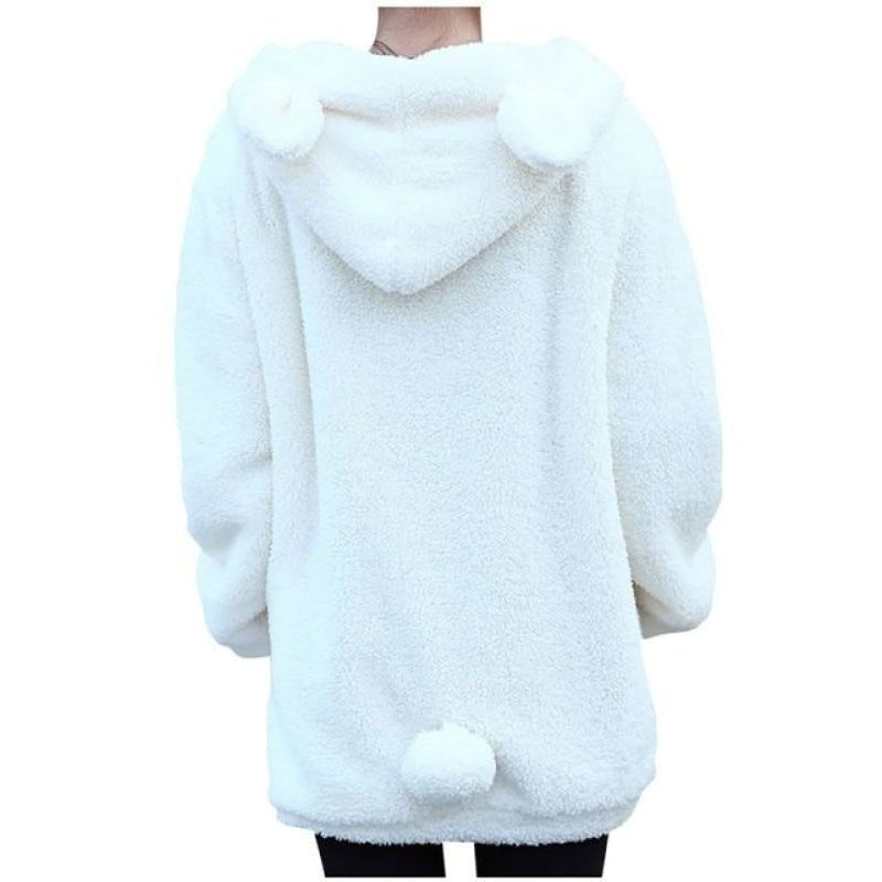 Blouson à capuche Kawaii ours fluffy - Kimono Japonais