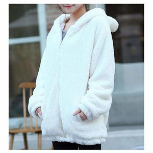 Blouson à capuche Kawaii ours fluffy - Kimono Japonais