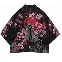 Charger l&#39;image dans la galerie, Cardigan Japonais Saut du Koi Kimono Japonais 
