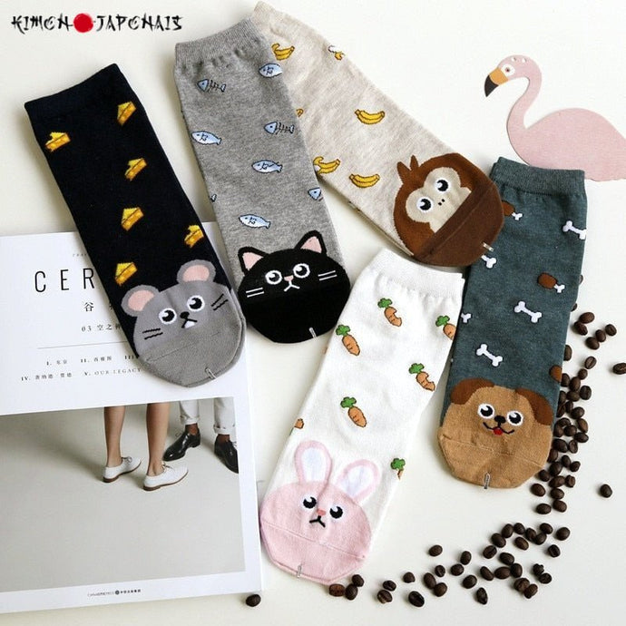 Chaussettes japonaises animaux kawaï - Kimono Japonais