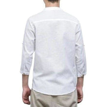 Charger l'image dans la galerie, Chemise Homme en lin à col V ´´Loa´´ Kimonos Cardigan Street Mixte Kimonojaponais 
