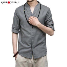 Charger l'image dans la galerie, Chemise Homme en lin 'Fūka' Kimonos Cardigan Street Mixte Kimonojaponais 
