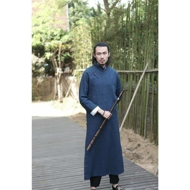 Chemise Homme Kung Fu Kimonos Cardigan Street Mixte Kimonojaponais Bleu XL 