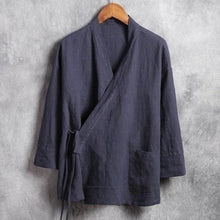 Charger l&#39;image dans la galerie, Chemise Homme Takeshi Kimonos Cardigan Street Mixte Kimonojaponais Gris-bleu XL 

