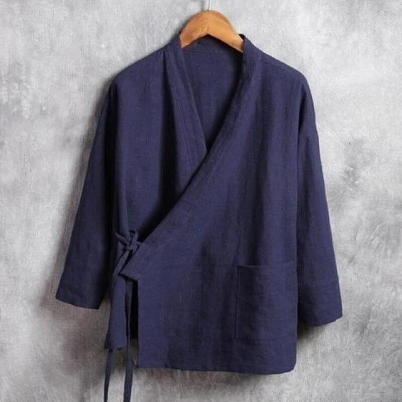 Chemise Homme Takeshi Kimonos Cardigan Street Mixte Kimonojaponais Marine XL 