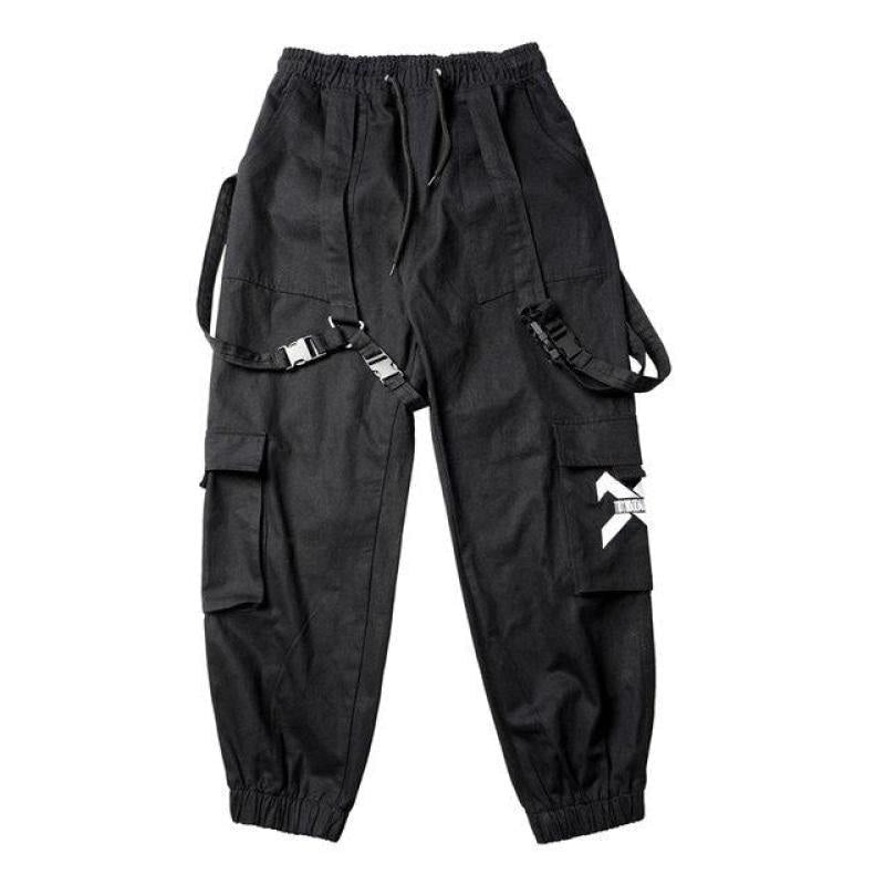 Detachable Multi-Pocket Cargo Pants Men Harajuku Hip Hop Streetwear Joggers Man Elastic Waist Sweatpants Techwear - Kimono Japonais