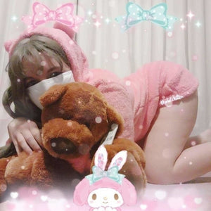 Furry Baby Bear Onesie - Kimono Japonais