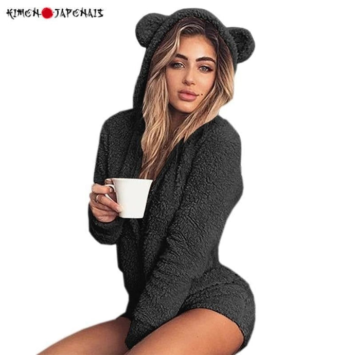 Furry Baby Bear Onesie - Kimono Japonais