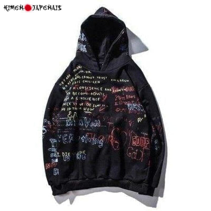 Hoodie Graffiti Pull Hoodies Mangas Kimonojaponais 