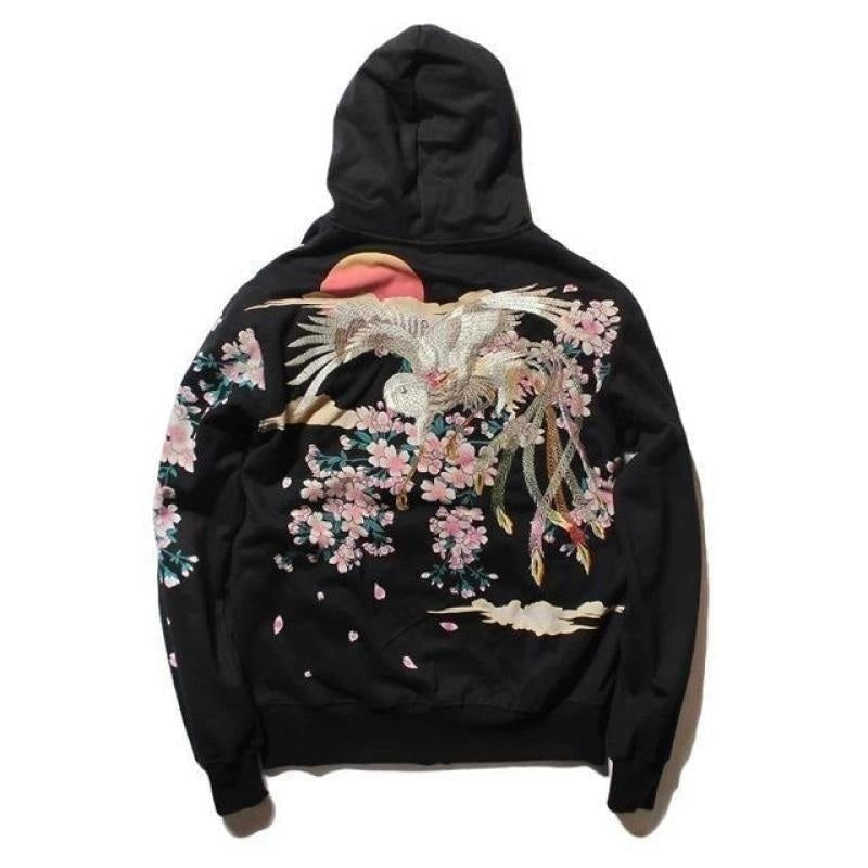 Hoodie Phoenix Floral - Kimono Japonais