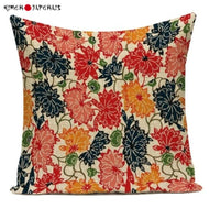 Housse de Coussin Japonais - Fleurs de Pivoines - Kimono Japonais
