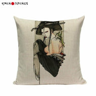 Housse de coussin japonais Geisha en Menthe Religieuse - Kimono Japonais