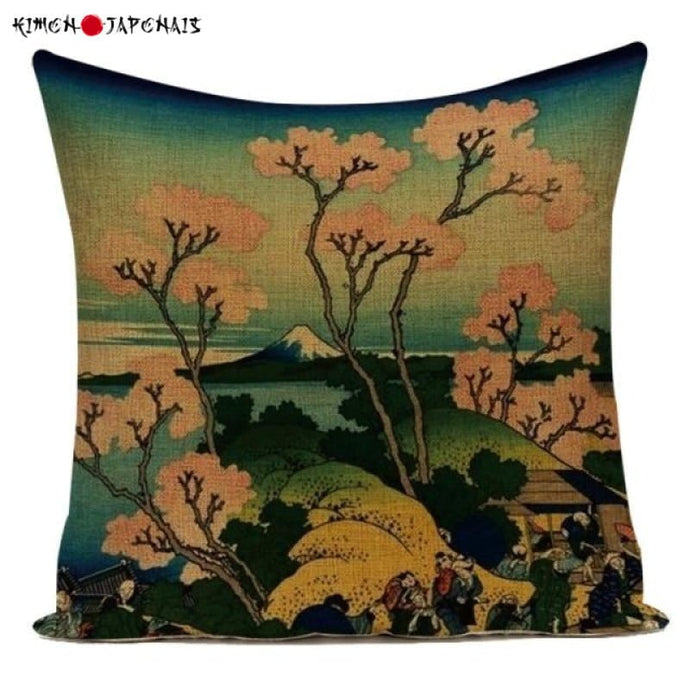 Housse de coussin japonais Paysage Traditionnel - Kimono Japonais