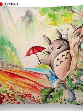 Housse de coussin japonais Totoro