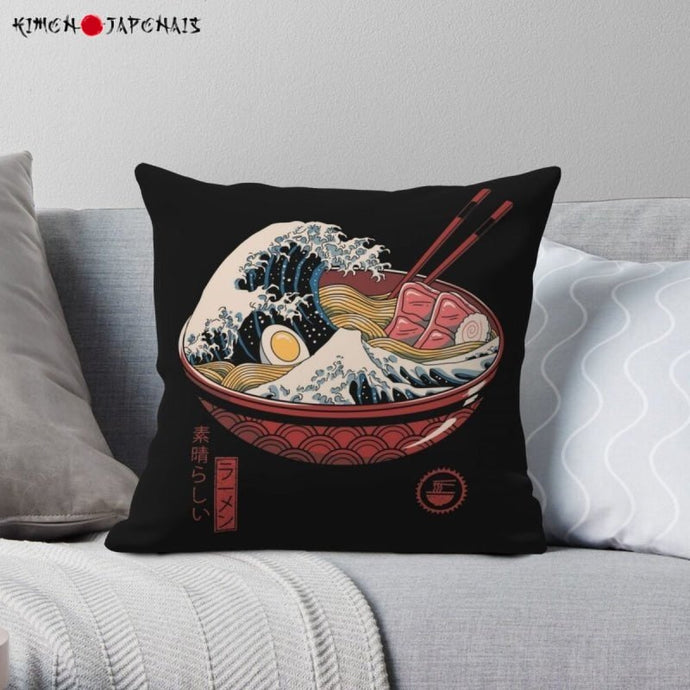 Housse de Japonais Grande Vague et ramen - Kimono Japonais