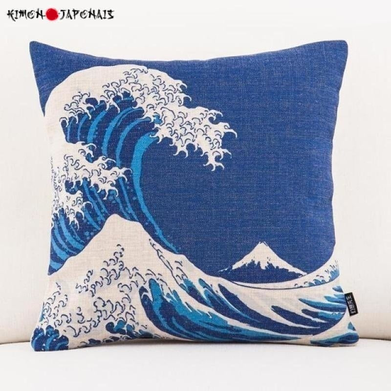 Japanese Ukiyo Style Retro pillowcase Fuji Mountain Cushion Decorative Pillows For Sofa Home Decor Throw Pillow 45*45 - Kimono Japonais