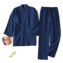 Charger l'image dans la galerie, Jinbei Douce nuit Pyjama Jinbei Femme Kimonojaponais Marine XL 
