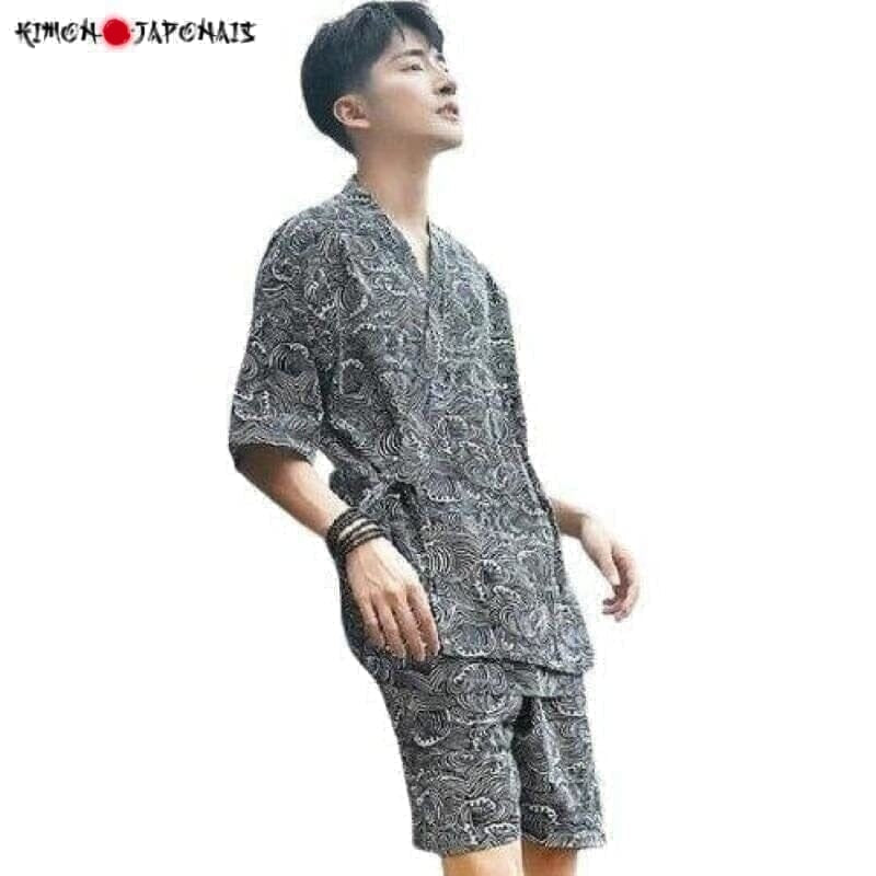 Pyjama Homme 2 Pièces Hiver - Haut Et Short En Coton - Motifs Tendance, Coupe Confortable - Grande Taille Disponible