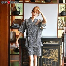 Charger l&#39;image dans la galerie, Jinbei Vagues Pyjama Jinbei Femme Kimonojaponais XXL 
