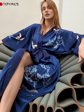 KIMONO FEMME BLEU NUIT GRUE