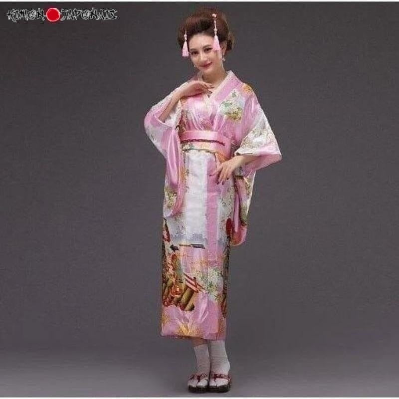 Robe kimono courte avec ceinture OBI gothique Lolita Yukata japonaise traditionnelle kimono cosplay - Noir - Taille L Robe kimono courte avec ceinture OBI gothique Lolita Yukata japonaise traditionnelle kimono cosplay - Noir - Taille L