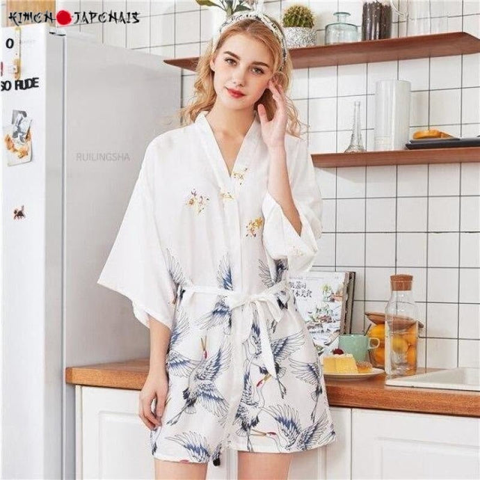 Kimono Femme Satin Azusa - Kimono Japonais