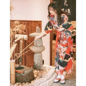 Kimono femme Satin MANGA - Kimono Japonais