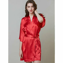 Charger l&#39;image dans la galerie, Kimono Femme Satin Red party - Kimono Japonais
