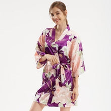 Charger l&#39;image dans la galerie, Kimono Femme Satin Rose Printemps - Kimono Japonais
