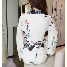 Charger l&#39;image dans la galerie, Kimono Femme Sexy ´´Fleurs d´asie´´ Kimono sexy Kimonojaponais 
