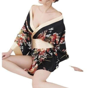 Kimono Femme Sexy ´´GEN´´ Kimono sexy Kimonojaponais Noir 
