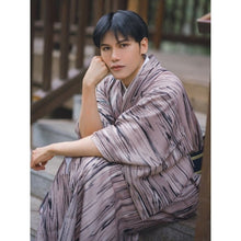 Charger l&#39;image dans la galerie, Kimono Homme Rayures Artistiques - Kimono Japonais

